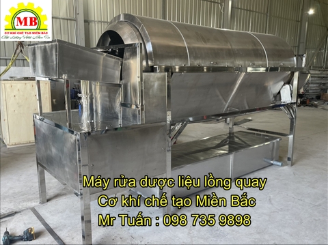 Máy rửa dược liệu lồng quay công suất 1 tấn/h