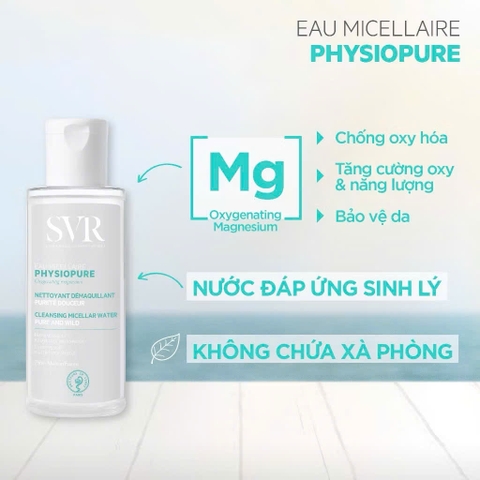 (date 03/2025) Nước tẩy trang giúp làm sạch da mặt SVR PHYSIOPURE Eau Micellaire 75ml
