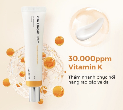 Combo Tinh chất hỗ trợ phục hồi làm dịu da La Bonita Panthenol Repair Ampoule 50ml + Kem Dưỡng La Bonita Vita K Repair