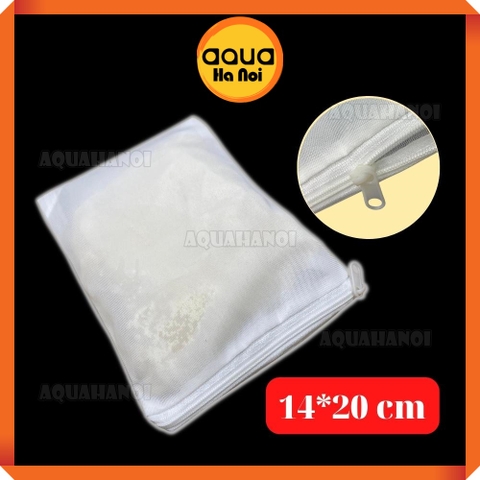 Túi đựng Purigen vật liệu lọc hồ cá thủy sinh - lưới nano kích thước 14x20 cm - Có khóa zip kéo tiện lợi