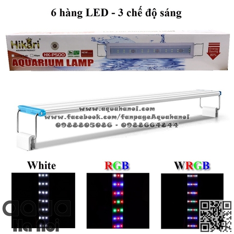 Đèn LED hồ cá thủy sinh WRGB Hiraki HKP 500 - 6 hàng bóng - dài 40 cm - Đổi 3 chế dộ màu