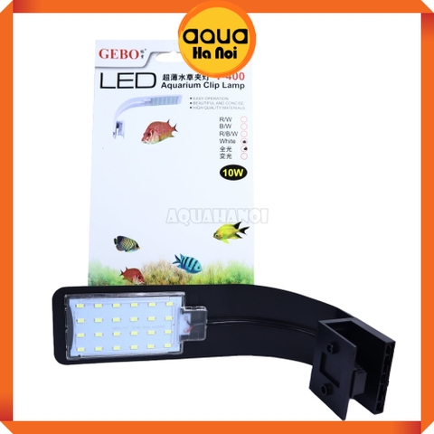 Đèn kẹp LED siêu mỏng X5 GEBO T-400 10W cho hồ cá cảnh thủy sinh kích thước 30-40cm - Màu đen