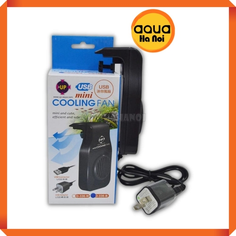 Quạt tản nhiệt làm mát nước hồ cá thủy sinh UP Aqua USB mini D 336 B - 1 quạt - màu đen