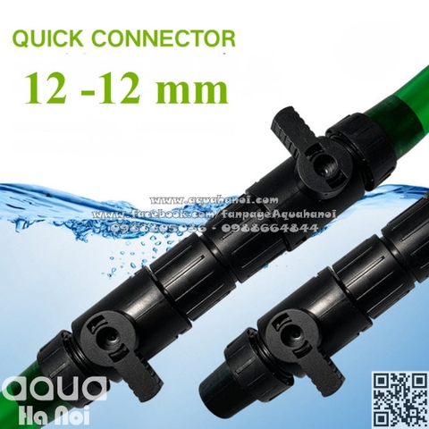 Van khóa đôi nối ống nhanh Double Taps - chuyển dòng ống nước - dễ dàng tháo lắp vệ sinh lọc thùng ngoài hồ cá thủy sinh - 12 sang 12mm