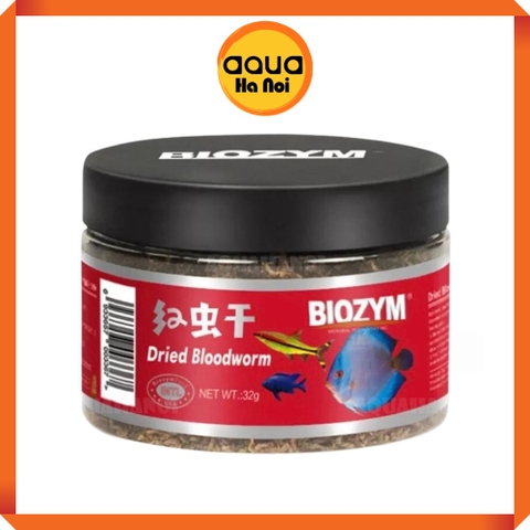 Biozym Thức ăn cho cá Trùng huyết sấy khô - Biozym Dried Bloodworm - Lọ 16g