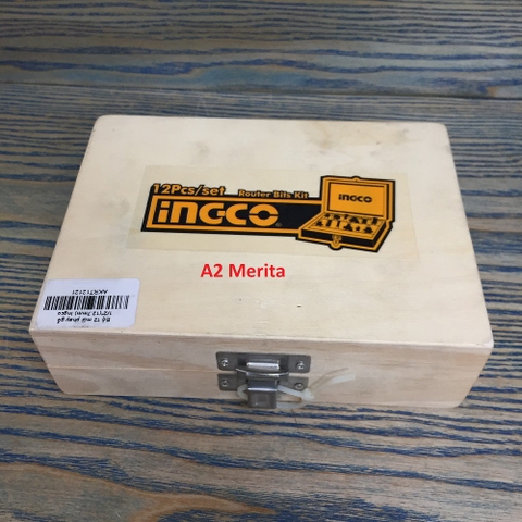 Bộ 12 mũi phay gỗ Ingco AKRT12121 chính hãng