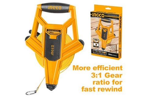 Thước Dây Sợi Thủy Tinh 50mx12.5mm INGCO HFMT8250  chính hãng