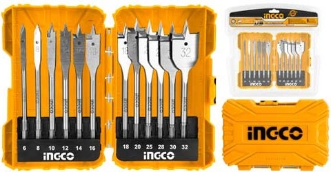 Bộ mũi khoan gỗ đầu dẹp 12 chi tiết Ingco AKDL1201 chính hãng