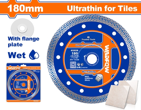 Lưỡi cắt gạch siêu mỏng 180x22.2mm WadFow WDC4K04