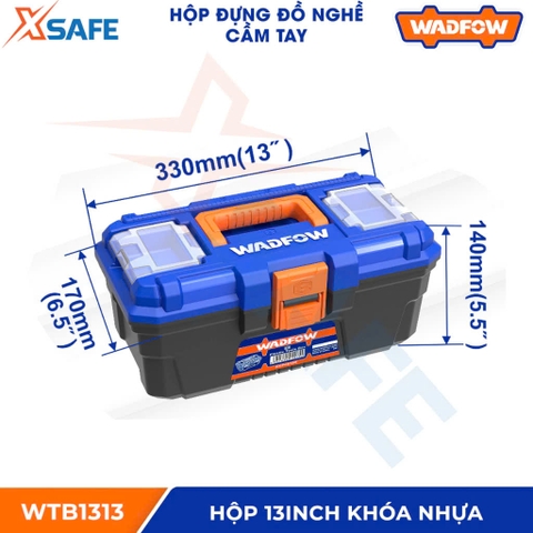 Hộp đựng đồ nghề WADFOW kích thước 13-24inch Thùng dụng cụ nhựa PP cứng cáp chịu lực tốt độ bền cao, nhiều ngăn tiện lợi