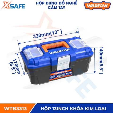 Hộp đựng đồ nghề WADFOW kích thước 13-24inch Thùng dụng cụ nhựa PP cứng cáp chịu lực tốt độ bền cao, nhiều ngăn tiện lợi