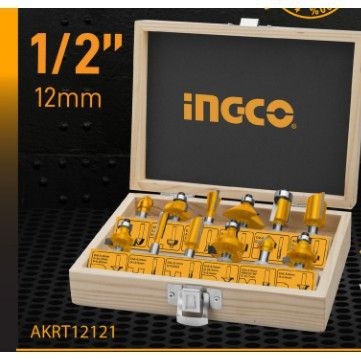 Bộ 12 mũi phay gỗ Ingco AKRT12121 chính hãng