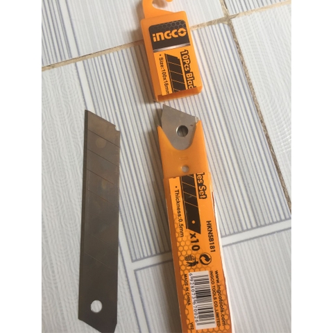 BỘ 10 LƯỠI DAO RỌC GIẤY INGCO HKNSB181 chính hãng