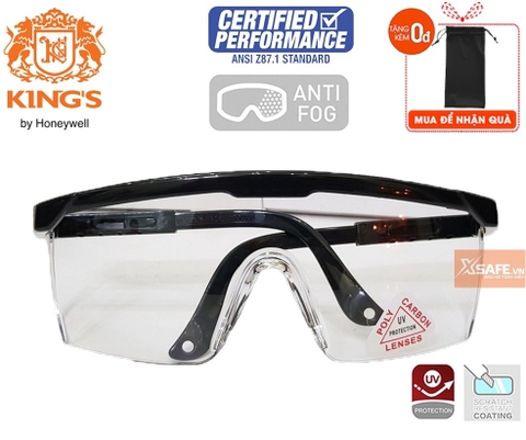 Kính bảo hộ lao động Kings Ky151 màu trắng trong