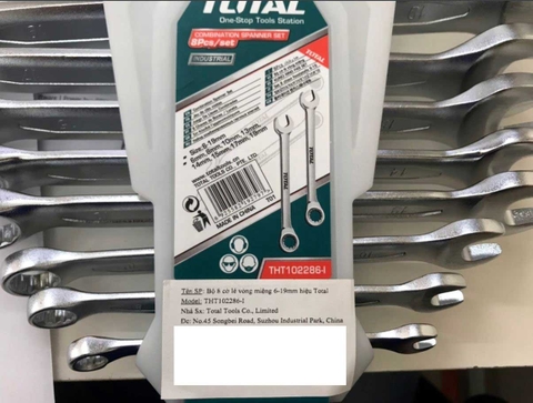 Bộ cờ lê vòng miệng 8 chi tiết 6-19mm TOTAL THT102286-I  Xsafe