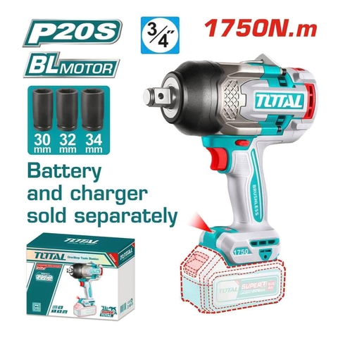 Máy Siết Buloong Không Chổi Than Dùng Pin 20V (không Kèm Pin & Sạc) Total TIWLI201751