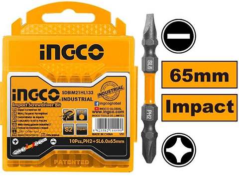 Bộ mũi bắt vít 2 đầu bake và dẹp 10 chi tiết Ingco Xsafe