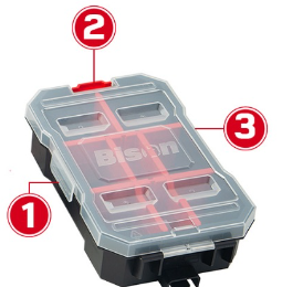 Hộp đựng linh kiện 3 trong 1 Bison chống nước chuẩn IP54, nhựa cao cấp chống chịu va đập, chống bụi, có thể liên kết