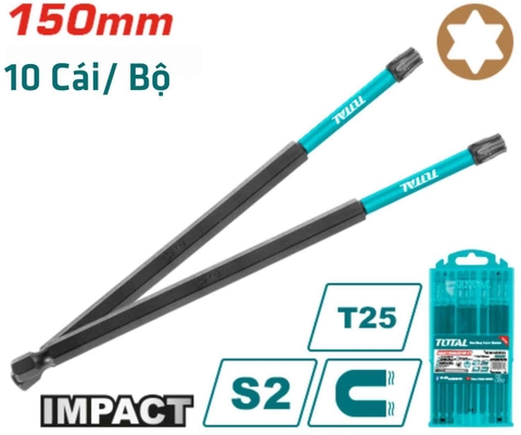 Bộ 10 Mũi Bắt Vít T25x150mm Total TACIM16T2563