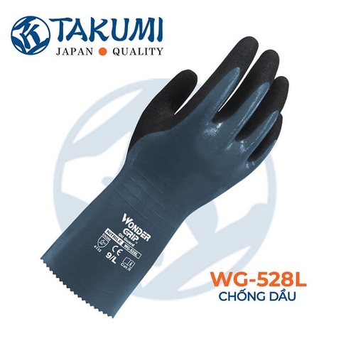 Găng tay chống dầu hóa chất Wonder Grip WG-528L phủ nitrile