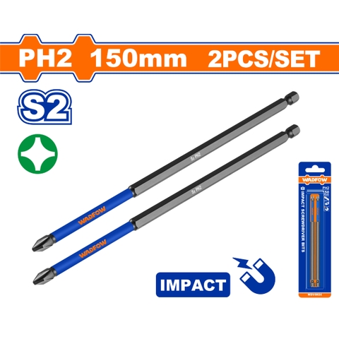 Bộ 2 Mũi bắt vít đóng PH2 150mm WadFow WSV4K64