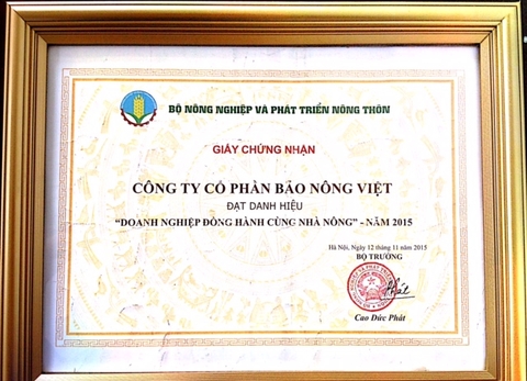 Giải Thưởng Bông Lúa Vàng 2015 Bộ NNPTNT trao tặng