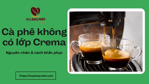 Cà phê không có lớp crema khi pha máy, nguyên nhân và cách khắc phục