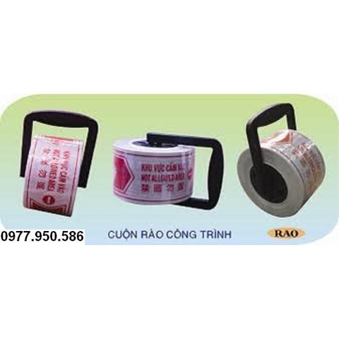 Cuộn rào công trình trắng- đỏ (Lõi nhựa cầm tay)