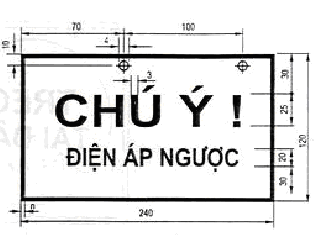 Biển báo: Chú ý! Điện áp ngược