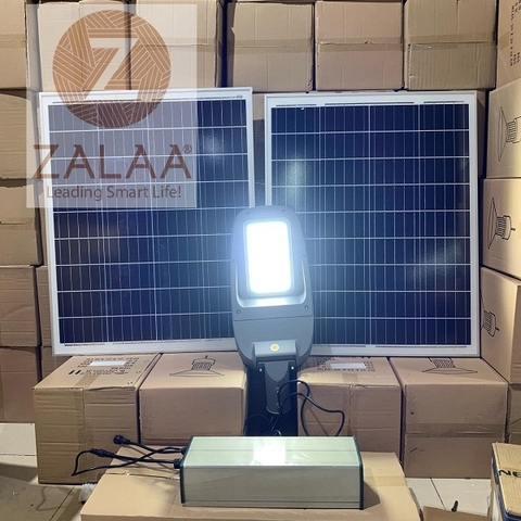 Chi tiết cấu tạo của bộ Đèn Đường LED Năng Lượng Mặt Trời công suất 60W sử dụng 2 tấm panel 100W