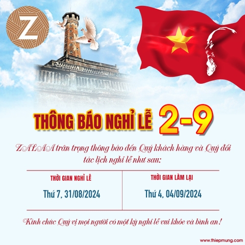 📣🗓️Thông báo nghỉ lễ Quốc khánh 2/9/2024