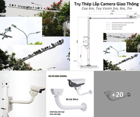 ZALAA Lighting nhận OEM/ODM các dòng cột đèn kết hợp với tay để camera, biển quảng cáo, biển báo tín hiệu...