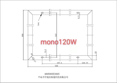 Tấm solar panel mono 120w size 995x680