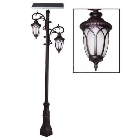 Đèn Cảnh Quan Tân Cổ Điển 2 Bóng Solar Garden Lights ZALAA OEM ZSCV-004