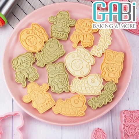 Khuôn nhấn cookie Tết 3D