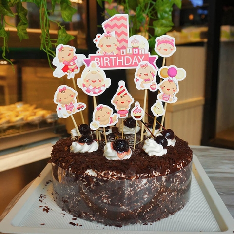 Set topper em bé + số 1