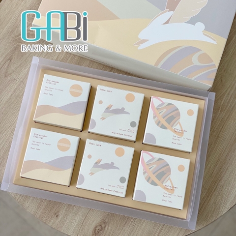 Hộp đựng 6 bánh trung thu 50g thỏ thiên hà