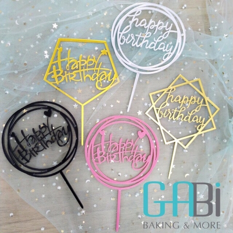 Topper cắm bánh mica HPBD