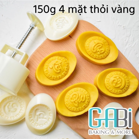 Khuôn nhấn trung thu lò xo 4 mặt thỏi vàng 150g