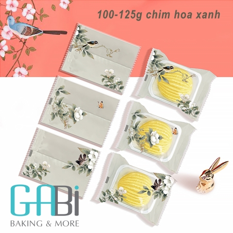 Túi đựng bánh trung thu 100-125g chim hoa