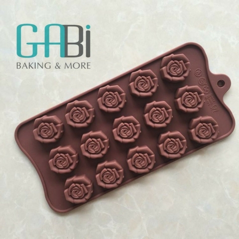 Khuôn socola silicon hoa hồng nở