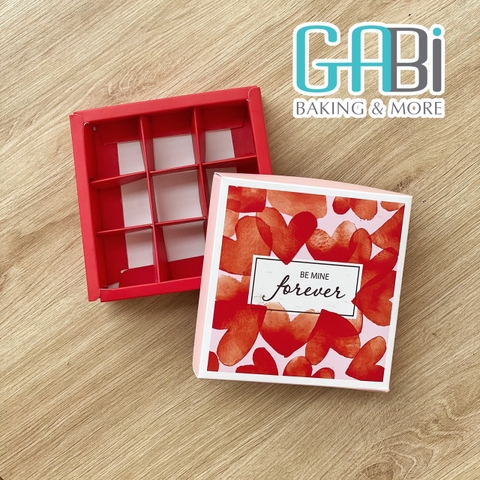 Hộp socola 9 viên tim đỏ