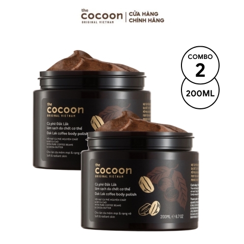 Combo 2 Hủ Tẩy Tế Bào Chết Cà Phê Đắk Lắk Cocoon Body Polish 200ml