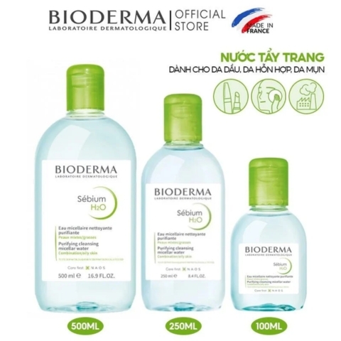 Tẩy Trang Bioderma Cho Da Dầu & Hỗn Hợp Sébium H2O (Nhập Khẩu)