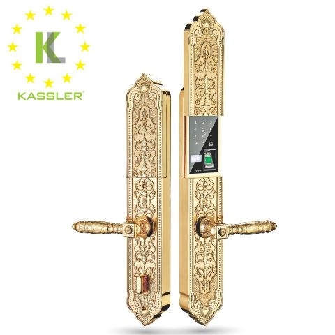 Khóa vân tay đại sảnh Kassler KL-929 mạ vàng 24K, app mobile