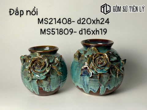 Báo giá bình hoa đắp nổi Bát Tràng mới nhất
