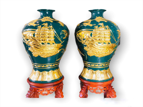 Mua bình gốm dát vàng Bát Tràng đẹp