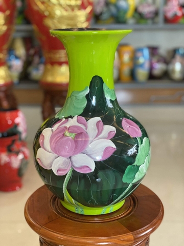 Bình hoa trang trí vẽ hoa sen-BGD70