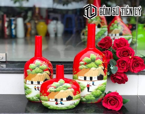 Set lọ bình trang trí decor bằng gốm-BTD13