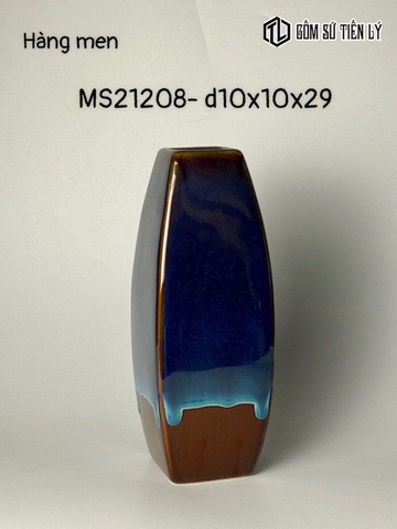 Bình hoa men hoả biến dáng 3 cạnh-TLH31